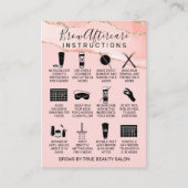 赤面ピンク金ゴールドアゲートブロウアフターケアアイコン 名刺 (正面)