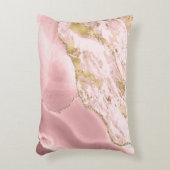 赤面ピンク金ゴールドアゲートマーブル アクセントクッション (正面(垂直))
