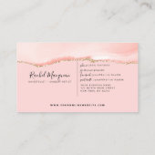 赤面ピンク金ゴールドアゲートマーブル ロイヤリティカード (裏面)