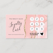 赤面ピンク金ゴールドアゲートマーブル ロイヤリティカード (正面)