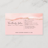 赤面ピンク金ゴールドアゲートマーブル 予約カード (裏面)