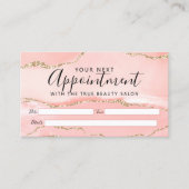 赤面ピンク金ゴールドアゲートマーブル 予約カード (正面)