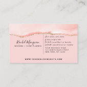 赤面ピンク金ゴールドアゲートマーブル 名刺 (裏面)