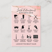 赤面ピンク金ゴールドアゲートラッシュエクステンションアフターケア 名刺 (正面)