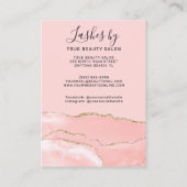 赤面ピンク金ゴールドアゲートラッシュエクステンションアフターケア 名刺 (裏面)