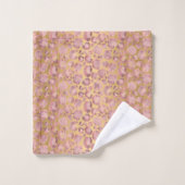 赤面ピンク金ゴールドアニマルプリントバスルーム用タオルセット バスタオルセット (ウォッシュタオル)