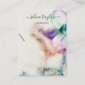 赤面ピンク金ゴールドイヤリングネックレスディスプレイカード 名刺 (正面)