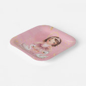 赤面ピンク金ゴールドインクバレリーナ00th誕生日パーティー ペーパープレート (傾斜あり)