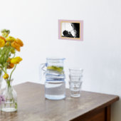 赤面ピンク金ゴールドエレガントドードル写真枠 箔ポスター (レイダウン (キッチン))