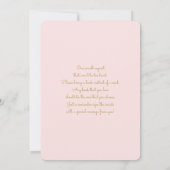 赤面ピンク金ゴールドエレガントベビーシャワー娘 招待状 (裏面)