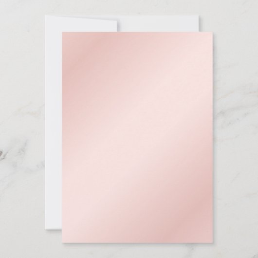 赤面ピンク金ゴールドエレガントモダン婚約パーティ 招待状 (裏面)