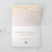 赤面ピンク金ゴールドオーナメントビジネスホリデーカード シーズンカード (内部)