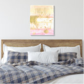 赤面ピンク金ゴールドグラムウォーター色こんにちは美しい キャンバスプリント (インサイチュ (寝室))