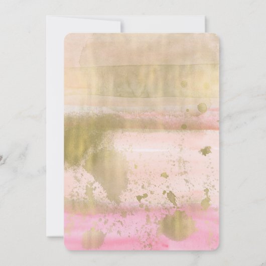 赤面ピンク金ゴールドグラムウォーター色美しい誕生日 招待状 (裏面)