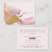 赤面ピンク金ゴールドグリッターご注文の挿入 コーリングカード (正面/裏面)