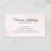 赤面ピンク金ゴールドグリッターアゲートヘアブレイダー 名刺 (正面)