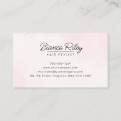 赤面ピンク金ゴールドグリッターアゲート美容師サロン 名刺 (正面)