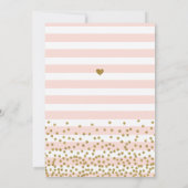 赤面ピンク金ゴールドグリッターエレガントバースデーパーティー 招待状 (裏面)