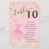 赤面ピンク金ゴールドグリッターガウンキンセアニェラシートメニュー (正面/裏面)