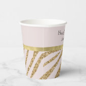 赤面ピンク金ゴールドグリッターゼブラ 紙コップ (右)