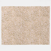 赤面ピンク金ゴールドグリッターヒョウ印刷 フリースブランケット (正面(横))