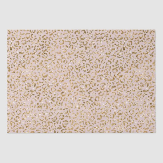 赤面ピンク金ゴールドグリッターヒョウ印刷 薄葉紙 (正面)