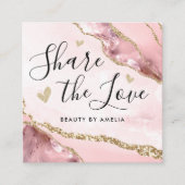 赤面ピンク金ゴールドグリッターマーブルアガテシックモノグラム 紹介カード (正面)