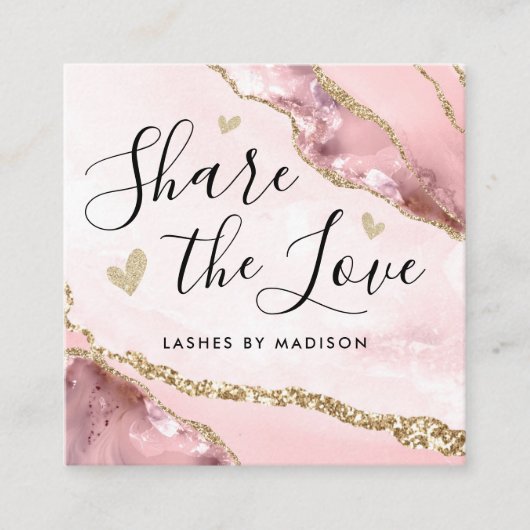 赤面ピンク金ゴールドグリッターマーブルアガテシックモノグラム 紹介カード (正面)