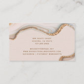 赤面ピンク金ゴールドグリッターマーブルゲート公証人 名刺 (裏面)