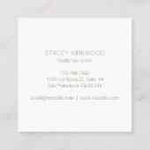 赤面ピンク金ゴールドグリッターモノグラムロゴモダン スクエア名刺 (裏面)