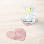 赤面ピンク金ゴールドグリッターラブ ペーパーコースター (インサイチュ)