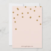 赤面ピンク金ゴールドグリッターリハーサル夕食招待状 招待状 (裏面)