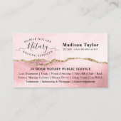 赤面ピンク金ゴールドグリッター大理石ゲート公証人 名刺 (正面)