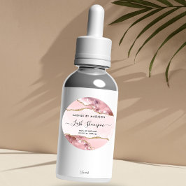 赤面ピンク金ゴールドグリッター大理石瑪瑙プロダクトラベル ラウンドシール