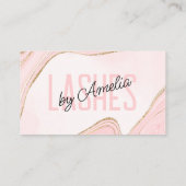 赤面ピンク金ゴールドグリッター瑪瑙アイラッシュブロウ 名刺 (裏面)