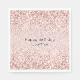 赤面ピンク金ゴールドグリッツグリッタースパークル スタンダードランチョンナプキン