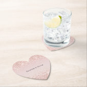 赤面ピンク金ゴールドグリッツグリッタースパークル ペーパーコースター (インサイチュ)