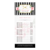 赤面ピンク金ゴールドシックな髪のサロンフローラ価格表 ラックカード (正面)