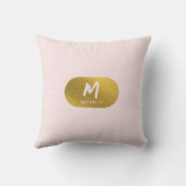 赤面ピンク金ゴールドシックフェミニンモノグラムイニシャル クッション (裏面)