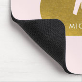 赤面ピンク金ゴールドシックフェミニンモノグラムイニシャル マウスパッド (コーナー)