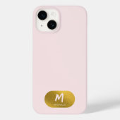 赤面ピンク金ゴールドシックフェミニンモノグラムイニシャル Case-Mate iPhoneケース (裏面)