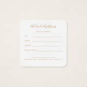 赤面ピンク金ゴールドシック美容師ギフト証明書 (裏面)