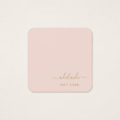 赤面ピンク金ゴールドシック美容師ギフト証明書 (正面)