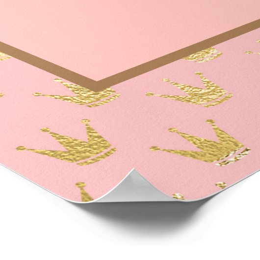 赤面ピンク金ゴールドティアラスガールズスウィート16 ポスター (角)