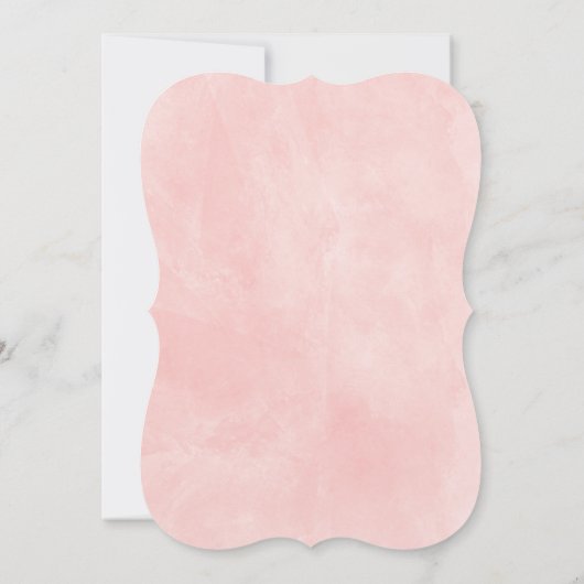 赤面ピンク金ゴールドティール（緑がかった色）フラワーガールベビーシャワー 招待状 (裏面)