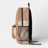 赤面ピンク金ゴールドトレンディーボホ葉コレクション プリントバックパック (右)