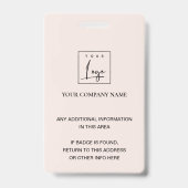 赤面ピンク金ゴールドバラフローラフォトロゴID バッジ (裏面)