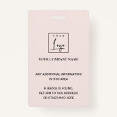 赤面ピンク金ゴールドバラフローラフォトロゴID バッジ (裏面)