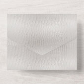 赤面ピンク金ゴールドバラホワイトレザーフェイクズ オールインワン招待状 (裏面)