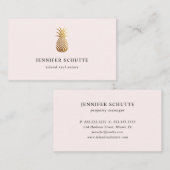 赤面ピンク金ゴールドパイナップル実在島不動産業者 名刺 (正面/裏面)